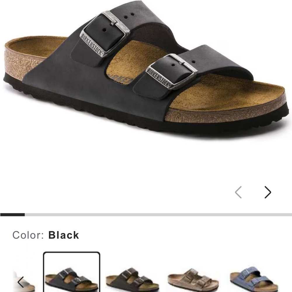 Birkenstock Arizona Black Sandals Oiled Leather
